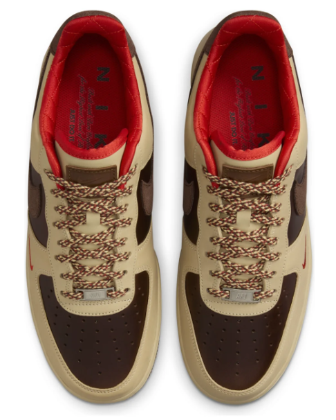 Nike Air Force 1 '07 – Light British / Cacao Wow / Red (HQ3447-222)