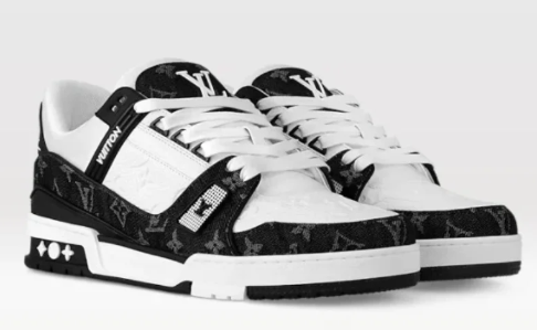 Louis Vuitton LV Trainer Sneaker – Black & White Monogram Denim