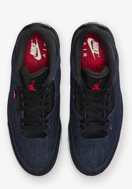 Air Jordan 3 Retro x Levi's 'Indigo' – Gym Red