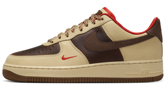 Nike Air Force 1 '07 – Light British / Cacao Wow / Red (HQ3447-222)